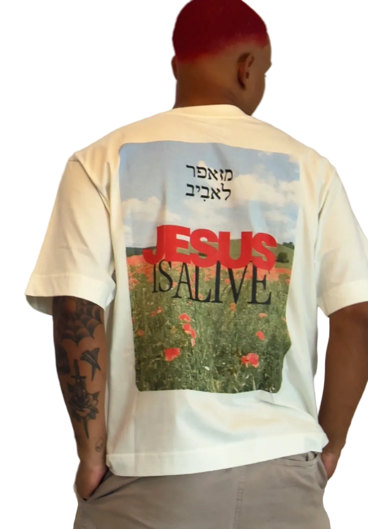 CAMISETA BOXY 'JESUS IS ALIVE' [FRENTE E COSTAS]