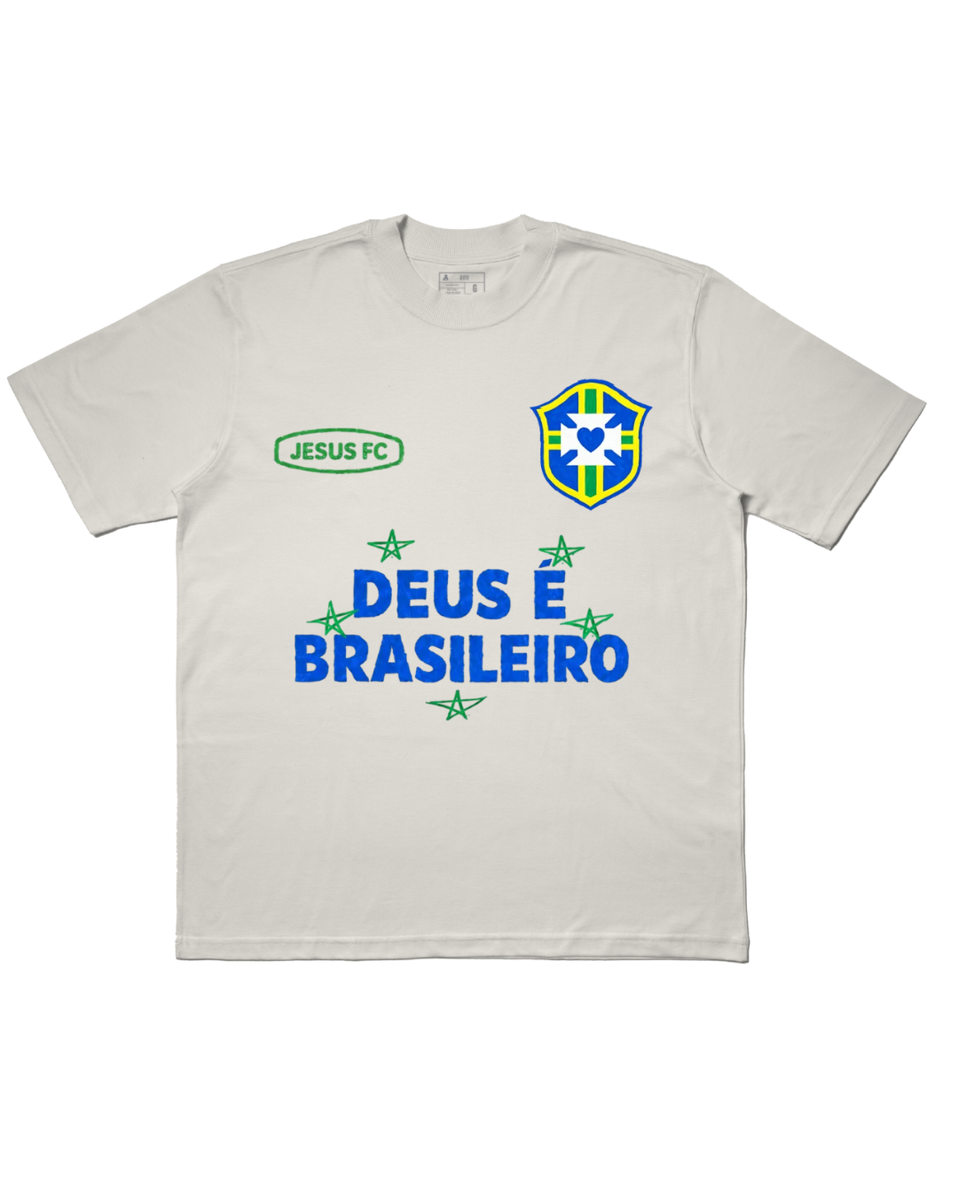 TEE OVERSIZED 'DEUS É BRASILEIRO' - BRANCO