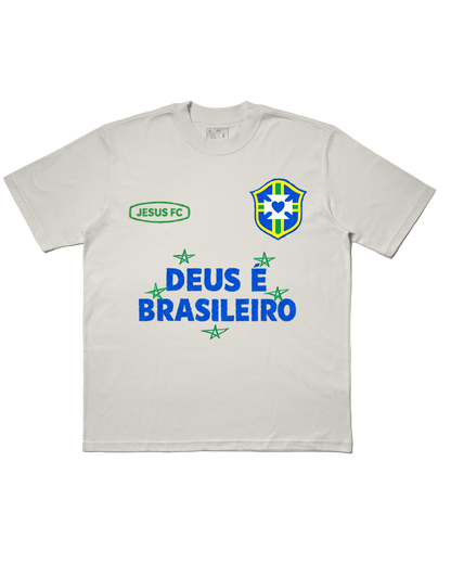 TEE OVERSIZED 'DEUS É BRASILEIRO' - BRANCO