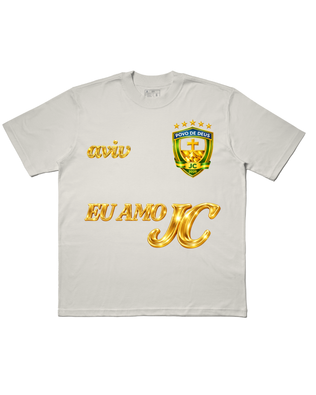 TEE OVERSIZED 'JESUS FC - DOURADO'