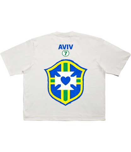TEE BOXY 'DEUS É BRASILEIRO' - BRANCO