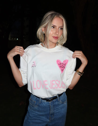 TEE OVERSIZED 'JESUS LOVES U'