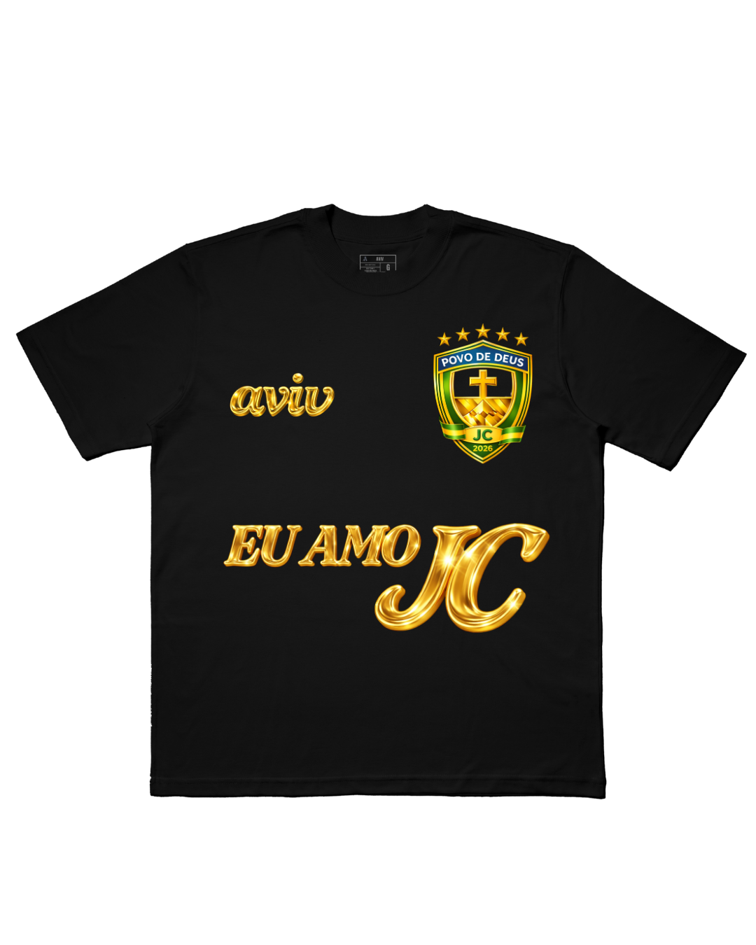 TEE OVERSIZED 'JESUS FC - DOURADO'