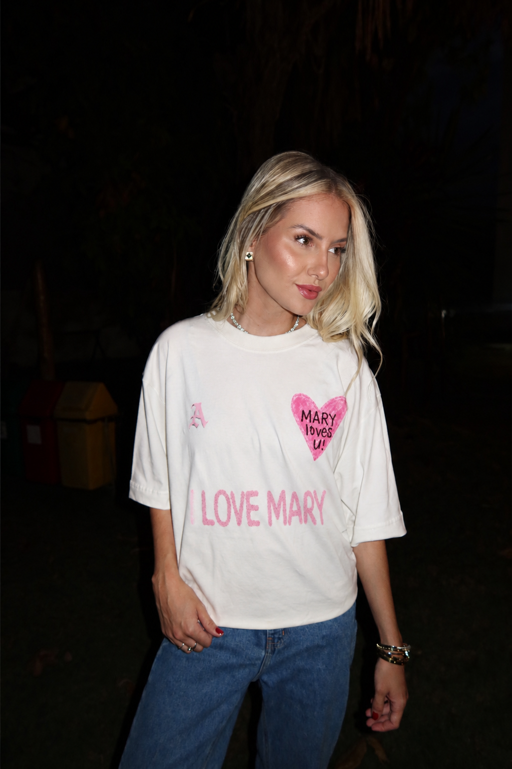 TEE OVERSIZED 'MARY LOVES U'