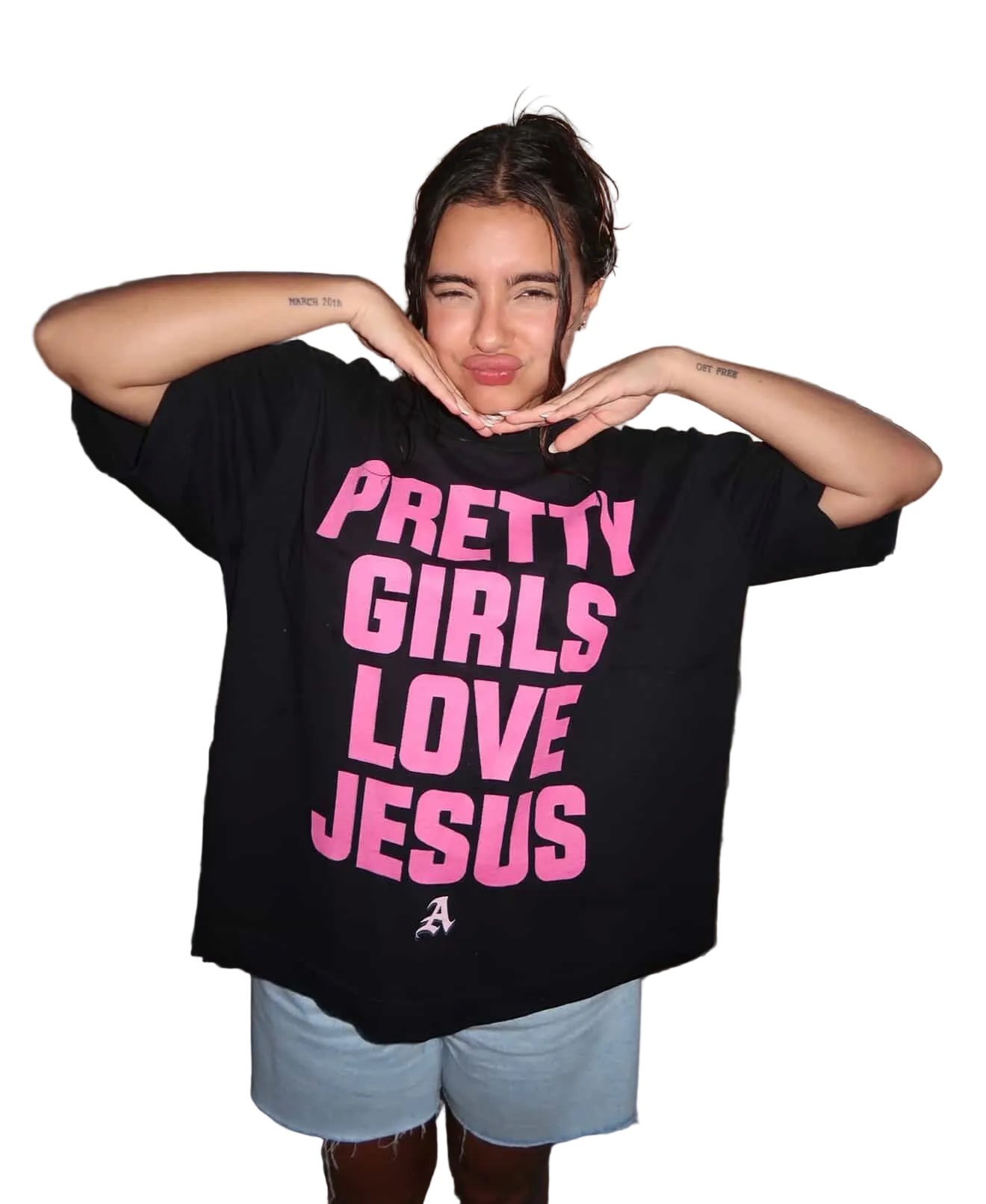 CAMISETA OVERSIZED 'PRETTY GIRLS - INGLÊS' [FRENTE]