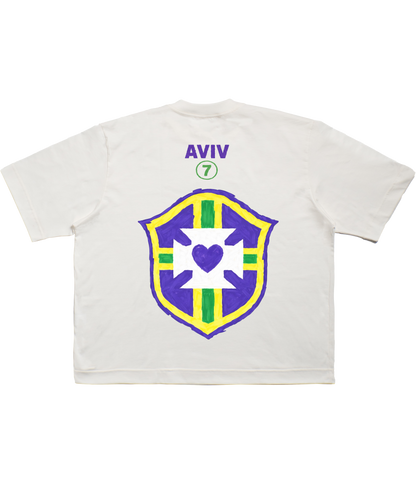 TEE BOXY 'DEUS É BRASILEIRO' - BRANCO