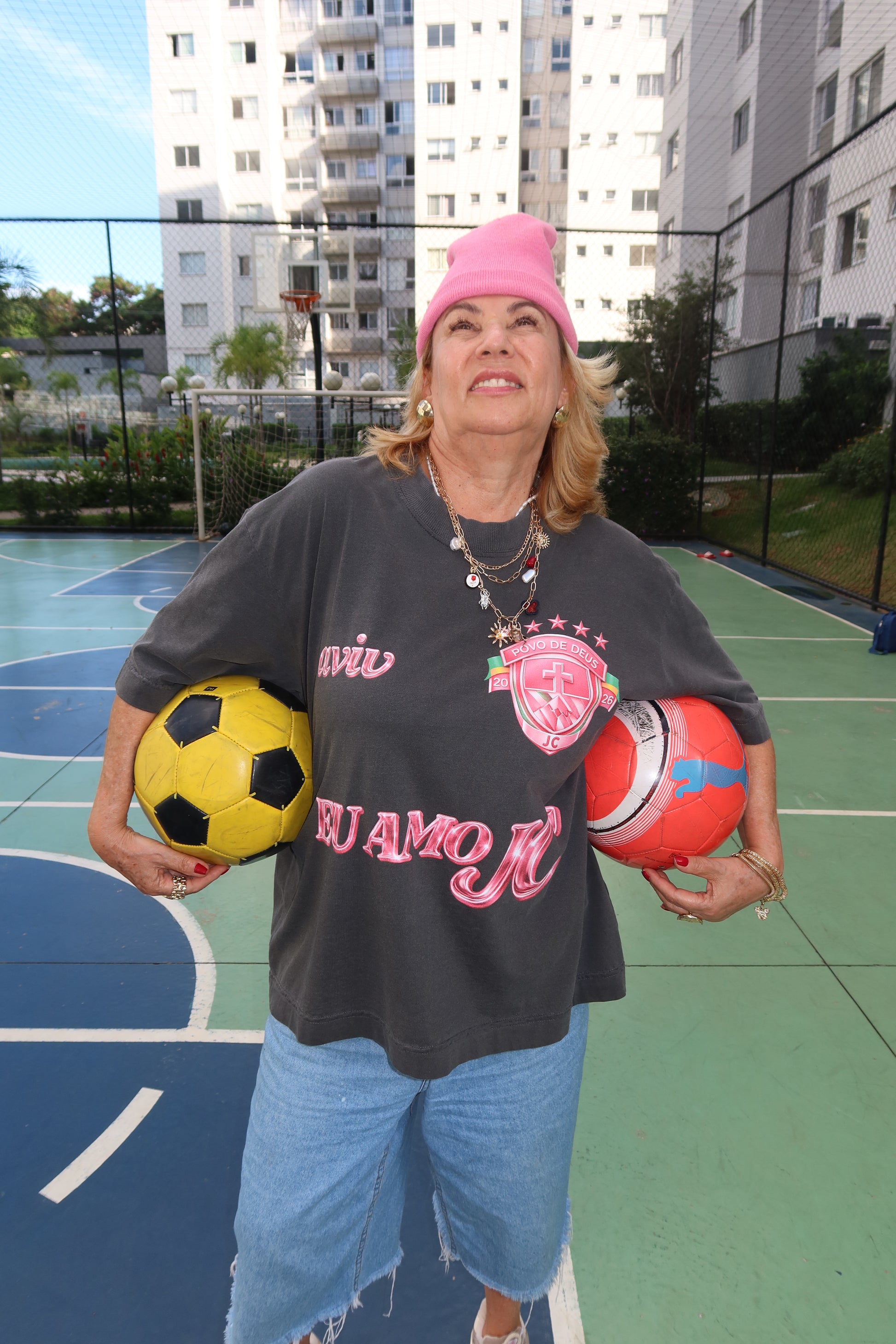 TEE OVERSIZED 'JESUS FC - ROSA'