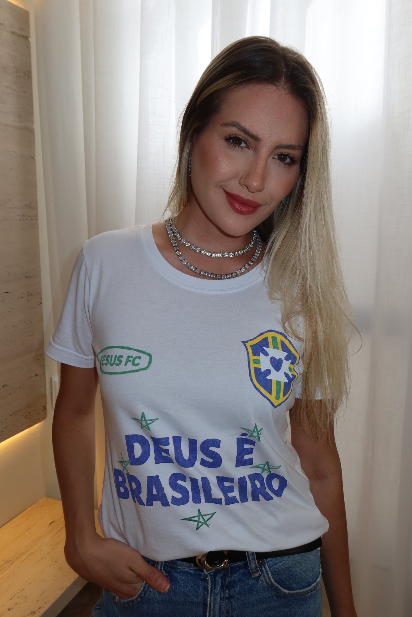TEE BABYLOOK 'DEUS É BRASILEIRO'
