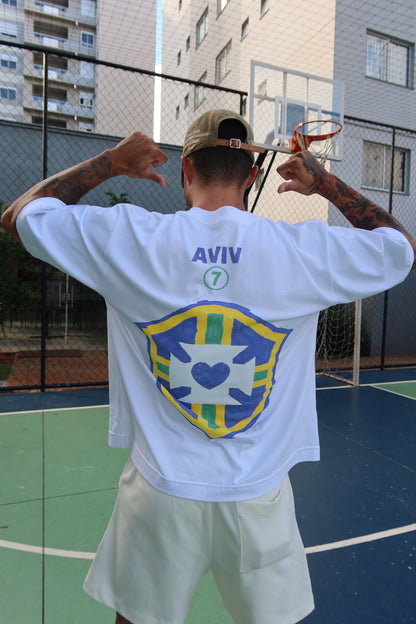 TEE BOXY 'DEUS É BRASILEIRO' - BRANCO