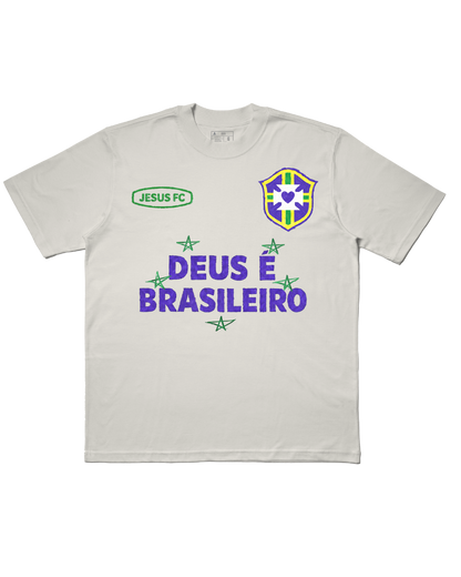TEE OVERSIZED 'DEUS É BRASILEIRO' - BRANCO